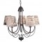 PHASING OUT PENDANT 5XE14 METAL BROWN-GOLD+CREM SHADE Φ54ΧΗ108,5CM DL11815PB