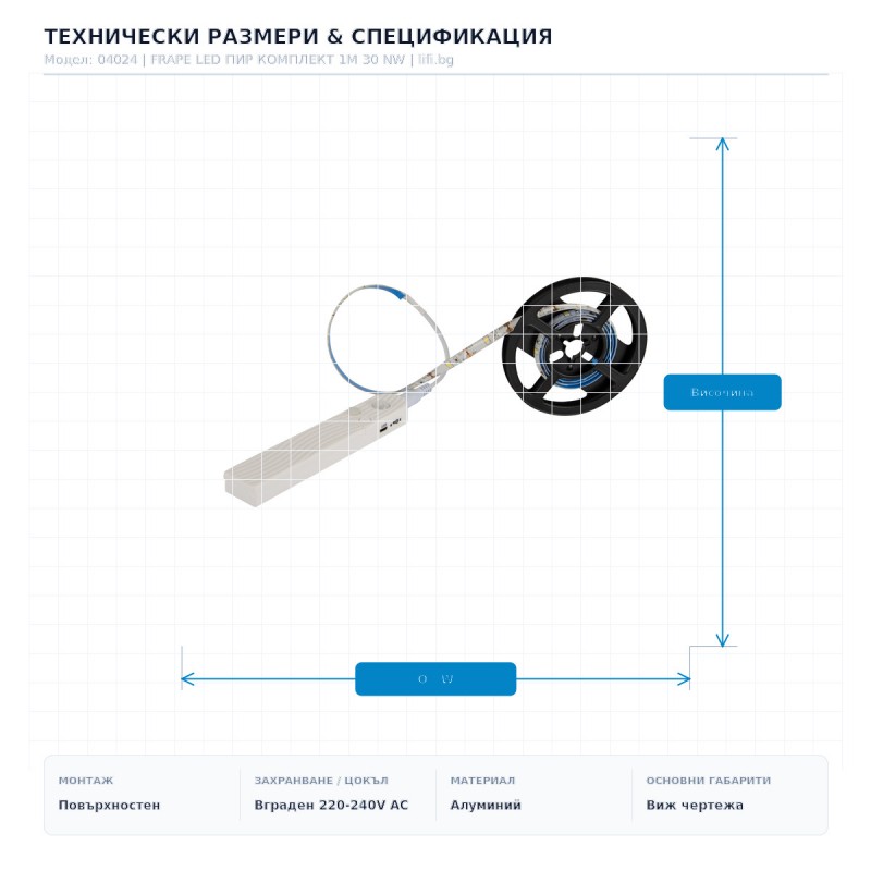 FRAPE LED ПИР КОМПЛЕКТ 1M 30 NW