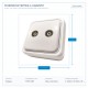 КОНТАКТНА ВЛОЖКА MINI TV/FM БЯЛА IP20