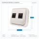 ДВОЕН КОМПЮТЪРЕН КОНЕКТОР RJ45 БЯЛ IP20