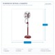 STAND FAN VINTAGE RED 2in1 Φ34 35W 147-28250 STAND FAN VINTAGE RED 2in1 Φ34 35W 147-28250