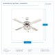 DECORATIVE FAN WITH 4 LIGHTS E27 WHITE Φ132 70W 147-29003 DECORATIVE FAN WITH 4 LIGHTS E27 WHITE Φ132 70W 147-29003
