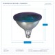LED КРУШКА SMD PAR38 IP65 15W E27 СИНЯ