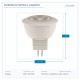 LED ЛАМПА MR16 6W 2700K 38° 12V AC/DC