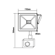 WHITE SENSOR LED SMD FLOOD LUMINAIRE IP66 10W 3000K 800Lm 230V RA80 Q1030WS