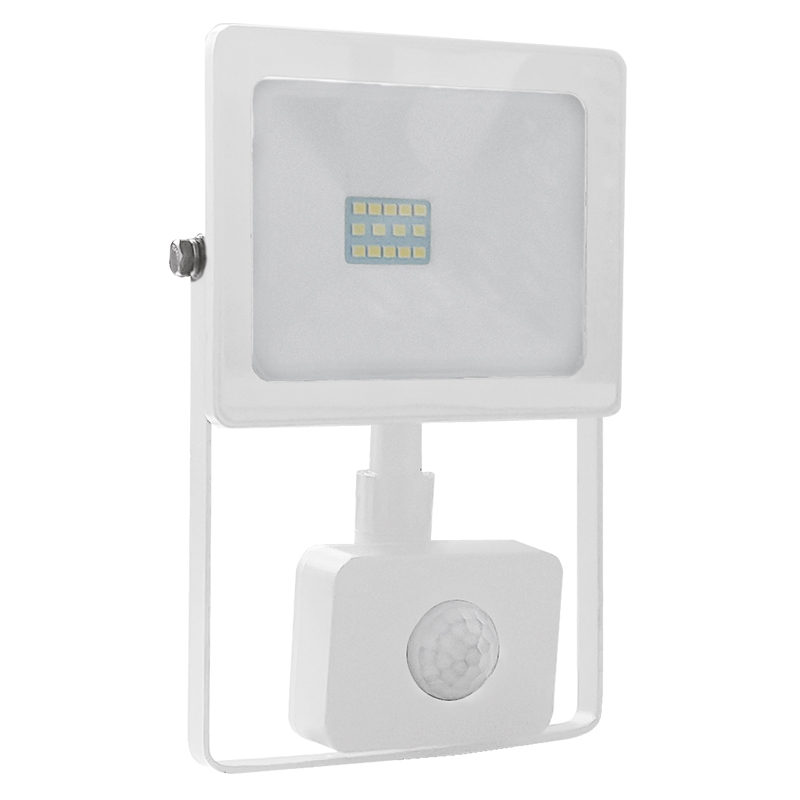 WHITE SENSOR LED SMD FLOOD LUMINAIRE IP66 10W 4000K 850Lm 230V RA80 Q1040WS