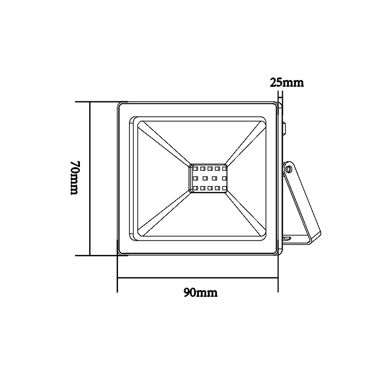 WHITE LED SMD FLOOD LUMINAIRE IP66 10W 6000K 880Lm 230V RA80 Q1060W