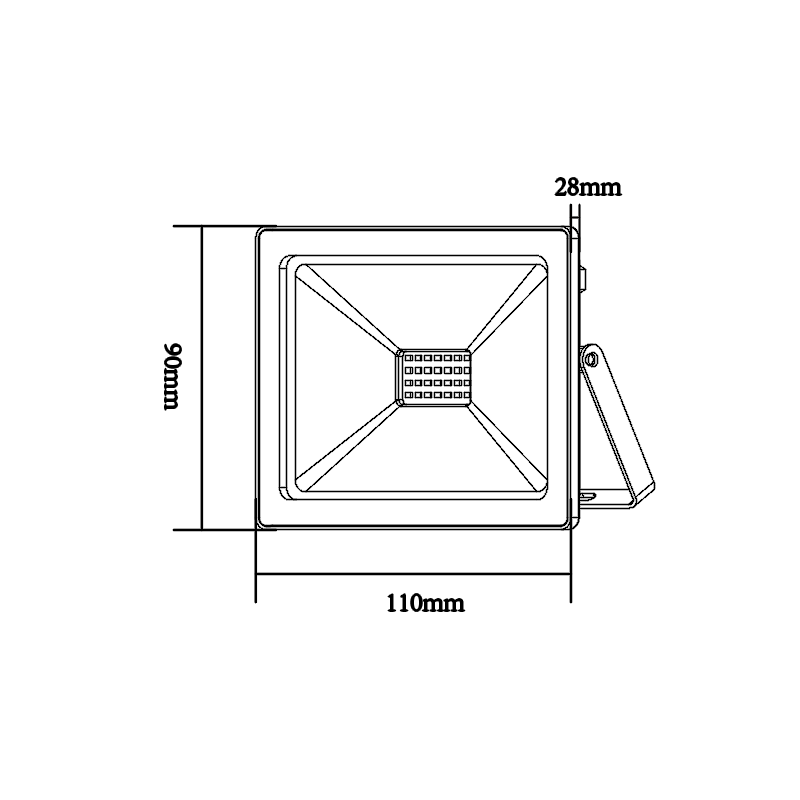 WHITE LED SMD FLOOD LUMINAIRE IP66 20W 4000K 1700Lm 230V RA80 Q2040W