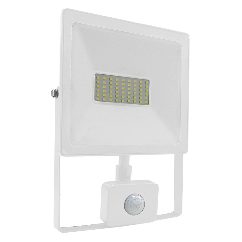 WHITE SENSOR LED SMD FLOOD LUMINAIRE IP66 50W 6000K 4500Lm 230V RA80 Q5060WS
