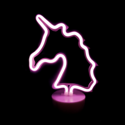 UNICORN, 47 NEON LED LIGHTS WITH BATTERY (3xAA)/USB, PURPLE, IP20, 19.5x10x25cm F04008313