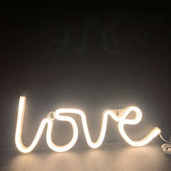 LOVE, 118 NEON LED LIGHTS WITH BATTERY (3xAA)/USB, WW, IP20, 35.5x2x13cm X041181322