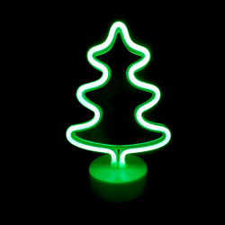 TREE, 44 NEON LED LIGHTS WITH BATTERY (3xAA)/USB, GREEN, IP20, 17x10x26cm X04445306