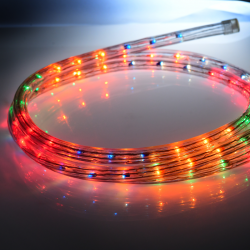 MULTICOLOR 3-WIRE LED ROPE LIGHT, REEL 50m 36L/m CUT PER 2m IP44 + 3 SET ACCESSORIES X0818322