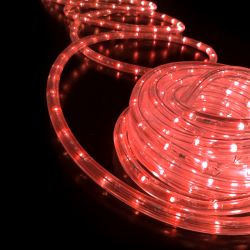 RED 2-WIRE LED ROPE LIGHT, REEL 50m 36L/m CUT PER 2m IP44 + 3 SET ACCESSORIES X0818421