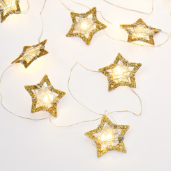 “DIAMOND   JEWELRY STRING LIGHTS STAR 20 LED STRING LIGHTS WITH BATTERIES (2xΑΑ) WARM WHITE IP20 190+30cm TRANSPARENT CABLE XL20WW2A