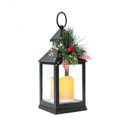 “PLASTIC LANTERN” CANDLE 1 LED LIGHT WITH BATTERY (3xAAA) WARM WHITE IP20 10.5x10.5x24cm XLANAWW243A