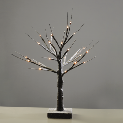 “SNOW TREE” BLACK TREE 24 LED LIGHTS WITH BATTERY (3xAA) WARM WHITE IP20 45cm XTREBWW452A