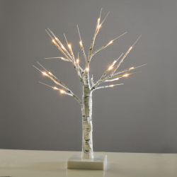 “SNOW TREE” WHITE TREE 24 LED LIGHTS WITH BATTERY (3xAA) WARM WHITE IP20 45cm XTREWWW452A