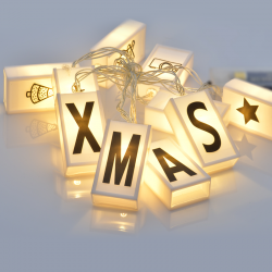 “LETTERS LAMP STRING LIGHTS” 10 LED STRING LIGHTS WITH BATTERIES (2xΑΑ) WARM WHITE IP20 135+30cm TRANSPARENT CABLE XV10WW2A