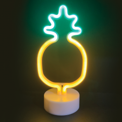 PINAPPLE, 41 NEON LED LIGHTS WITH BATTERY (3xAA)/USB, GREEN  amp  YELLOW, IP20, 13x10x27.8cm FPINAPPLENEON2A