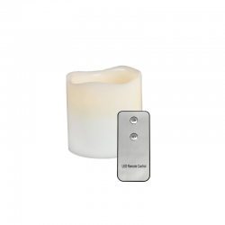 WHITE WAX, 1 LED LIGHT WITH BATTERY (2xAA)   ON/OFF IR REMOTE CONTROLLER, WARM WHITE, IP20, φ7.5x10cm F0711514
