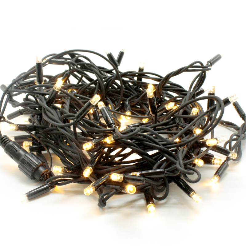 RUBBER WIRE 100 LED STRING LIGHTS (PER 10cm), WARM WHITE, CONNECTABLE (MAX 10 SETS), IP44, 10m 100WWE44R