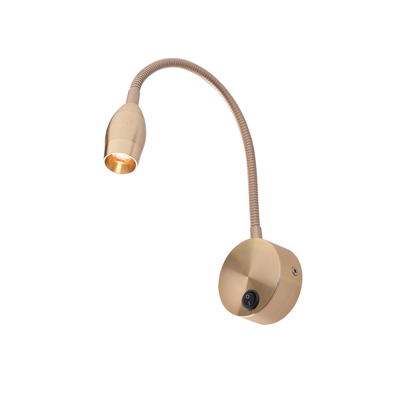 PHASING OUT WALL MOUNTED SPOT LED LUMINAIRE 3W 3000K 210Lm 230 V NIKEL MATT WITH SPΙRAL   SWITCH SWAN SF126BLED330G