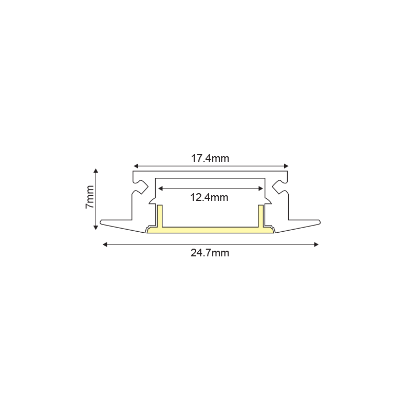 MINI ALUMINUM PROFILE WITH OPAL COVER 2m/pc P108U MINI ALUMINUM PROFILE WITH OPAL COVER 2m/pc P108U