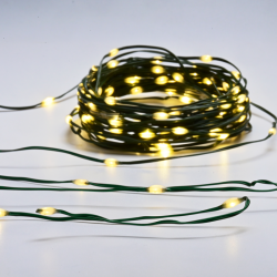 SKIN LINE LAMP 100 LED STRING WW 3AA BAT 8 FUNCTIONS IP44 LENGTH 10m 0,3m GREEN CABLE X0410011262