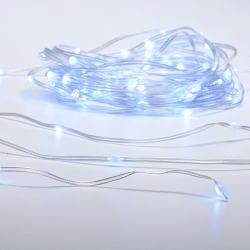 SKIN LINE LAMP 100 LED STRING CW 3AA BAT 8 FUNCTIONS IP44 LENGTH 10m 0,3m TRANSPARENT CABLE X0410021261