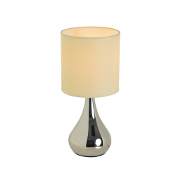 TABLE LAMP GLOSSY CHROME, WHITE SHADE 1X14 BELLATRIS KS1178T1CH TABLE LAMP GLOSSY CHROME, WHITE SHADE 1X14 BELLATRIS KS1178T1CH