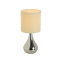 TABLE LAMP GLOSSY CHROME, WHITE SHADE 1X14 BELLATRIS KS1178T1CH