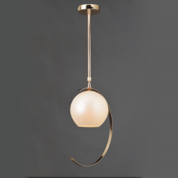 PENDANT LUMINAIRE 1ΧΕ27 METAL GOLD + PERLE GLASS Φ35ΧΗ100CM IPARELLE DCR17501P