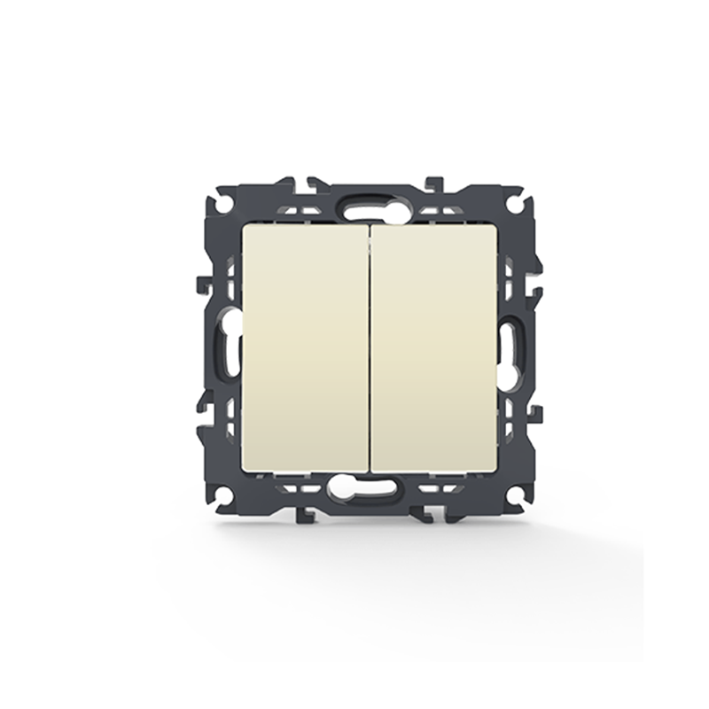 PRIME 2 GANG 2 WAY SWITCH SCREWLESS 1+1P 10AX 250VAC IP20 IVORY 1000110302 PRIME 2 GANG 2 WAY SWITCH SCREWLESS 1+1P 10AX 250VAC IP20 IVORY 1000110302