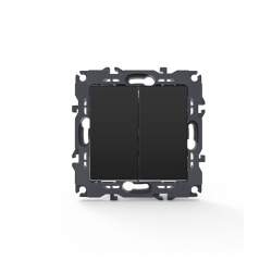 PRIME 2 GANG 2 WAY SWITCH SCREWLESS 1+1P 10AX 250VAC IP20 MATT ANTHRACITE 1000110305