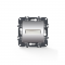 PRIME 1 GANG PUSH BUTTON   NAMEPLATE LED LAMP (12VAC) SCREWLESS 1P 10A 250VAC IP20 MATT ALUMINUM 1000112103