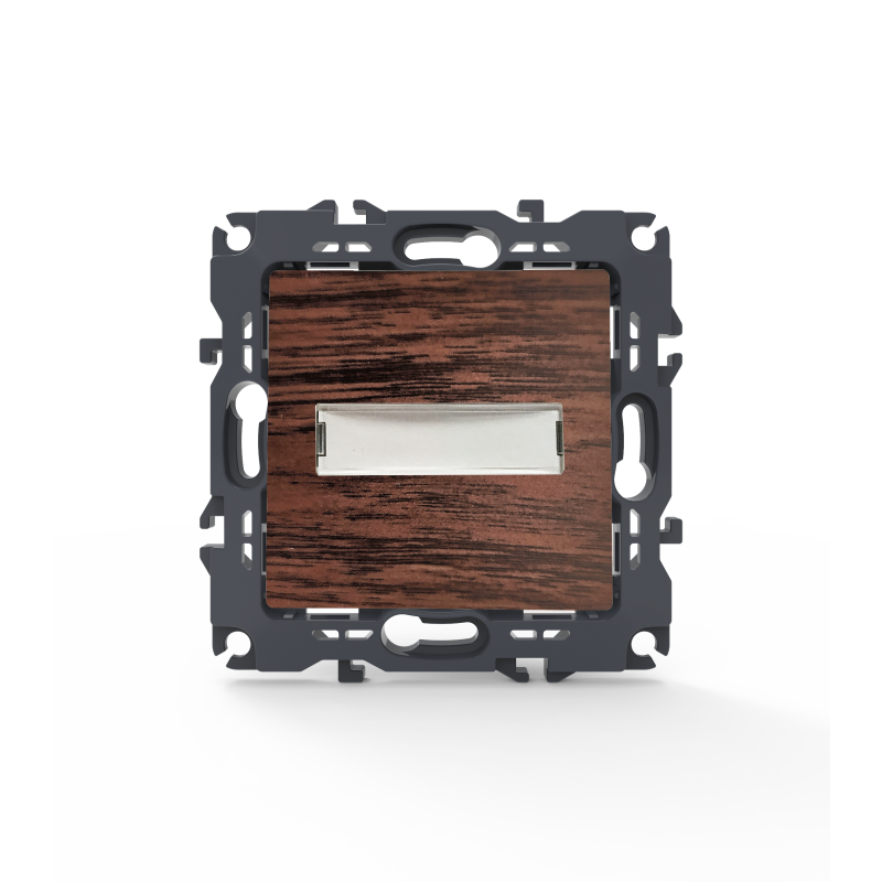 PRIME 1 GANG PUSH BUTTON  amp  NAMEPLATE LED LAMP (12VAC) SCREWLESS 1P 10A 250VAC IP20 WOOD 1000112106