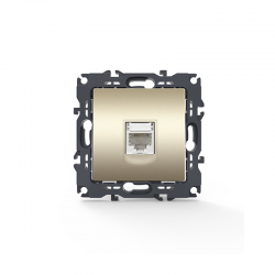PRIME TELEPHONE SOCKET 1xRJ11 CAT3 IP20 MATT CHAMPAGNE 1000113004