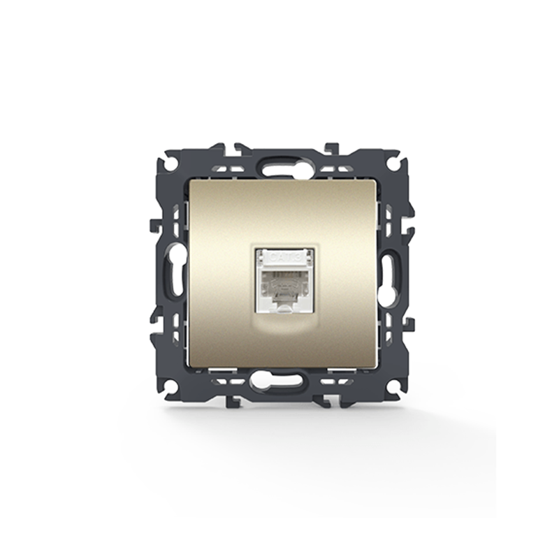 PRIME TELEPHONE SOCKET 1xRJ11 CAT3 IP20 MATT CHAMPAGNE 1000113004