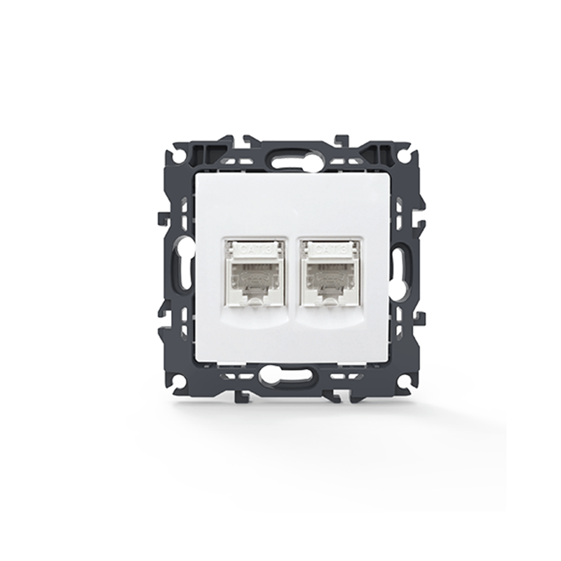 PRIME TELEPHONE SOCKET 2xRJ11 CAT3 IP20 WHITE 1000113101