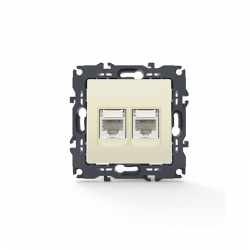 PRIME TELEPHONE SOCKET 2xRJ11 CAT3 IP20 IVORY 1000113102