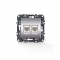 PRIME TELEPHONE SOCKET 2xRJ11 CAT3 IP20 MATT ALUMINUM 1000113103