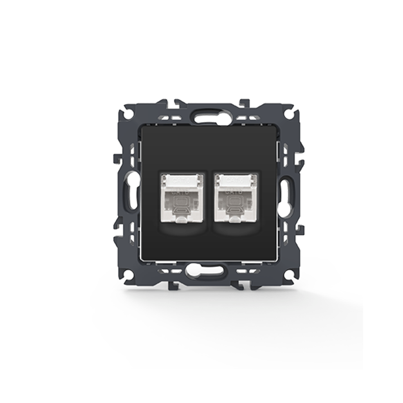 PRIME LAN SOCKET 2xRJ45 CAT6 UTP IP20 MATT ANTHRACITE 1000113305 PRIME LAN SOCKET 2xRJ45 CAT6 UTP IP20 MATT ANTHRACITE 1000113305