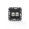 PRIME TELEPHONE SOCKET 1xRJ11 CAT3 IP20   LAN SOCKET 1xRJ45 CAT6 UTP IP20 MATT ANTHRACITE 1000113405