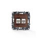 PRIME TELEPHONE SOCKET 1xRJ11 CAT3 IP20  amp  LAN SOCKET 1xRJ45 CAT6 UTP IP20 WOOD 1000113406