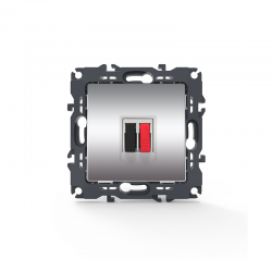 PRIME SINGLE AUDIO SOCKET SCREWLESS 36-230VAC IP20 MATT ALUMINUM 1000113503
