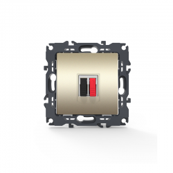 PRIME SINGLE AUDIO SOCKET SCREWLESS 36-230VAC IP20 MATT CHAMPAGNE 1000113504