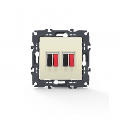 PRIME DOUBLE AUDIO SOCKET SCREWLESS 36-230VAC IP20 IVORY 1000113602