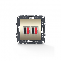 PRIME DOUBLE AUDIO SOCKET SCREWLESS 36-230VAC IP20 MATT CHAMPAGNE 1000113604