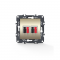 PRIME DOUBLE AUDIO SOCKET SCREWLESS 36-230VAC IP20 MATT CHAMPAGNE 1000113604